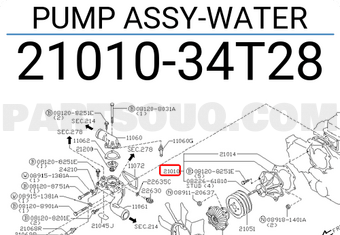 Nissan 2101034T28 PUMP ASSY-WATER