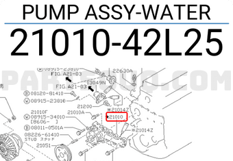 Nissan 2101042L25 PUMP ASSY-WATER