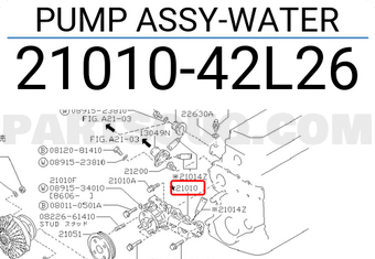 Nissan 2101042L26 PUMP ASSY-WATER