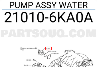 Nissan 210106KA0A PUMP ASSY WATER
