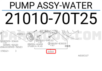 Nissan 2101070T25 PUMP ASSY-WATER
