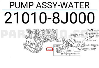 Nissan 210108J000 PUMP ASSY-WATER