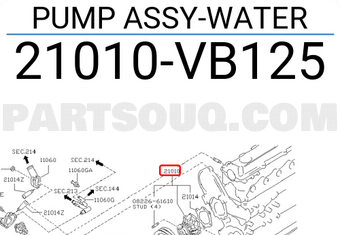 Nissan 21010VB125 PUMP ASSY-WATER