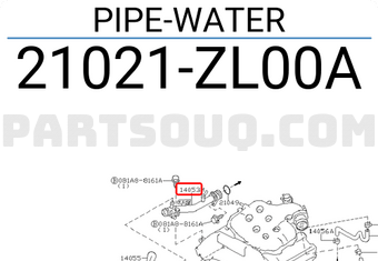 Nissan 21021ZL00A PIPE-WATER