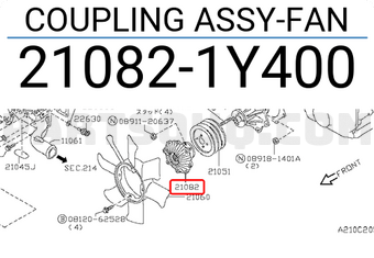 Nissan 210821Y400 COUPLING ASSY-FAN