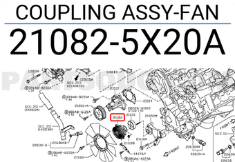 Nissan 210825X20A COUPLING ASSY-FAN