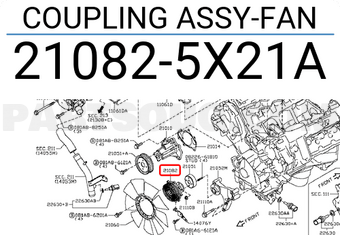 Nissan 210825X21A COUPLING ASSY-FAN