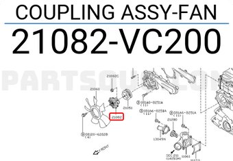 Nissan 21082VC200 COUPLING ASSY-FAN