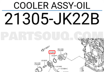 Nissan 21305JK22B COOLER ASSY-OIL