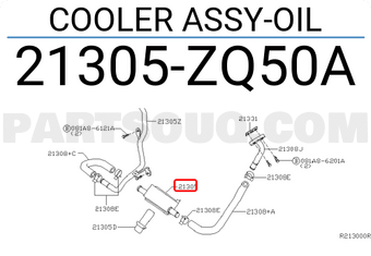 Nissan 21305ZQ50A COOLER ASSY-OIL