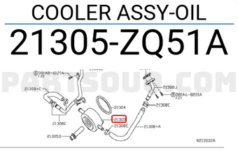 Nissan 21305ZQ51A COOLER ASSY-OIL