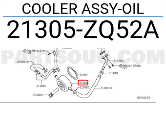 Nissan 21305ZQ52A COOLER ASSY-OIL