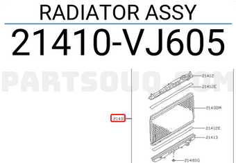 Nissan 21410VJ605 RADIATOR ASSY