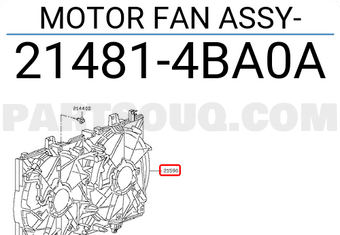 Nissan 214814BA0A MOTOR FAN ASSY