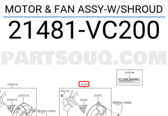 Nissan 21481VC200 MOTOR & FAN ASSY-W/SHROUD