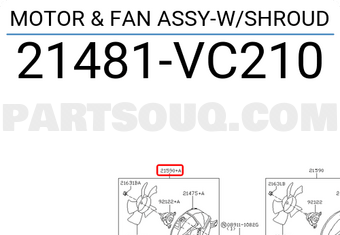 Nissan 21481VC210 MOTOR & FAN ASSY-W/SHROUD