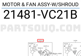 Nissan 21481VC21B MOTOR & FAN ASSY-W/SHROUD