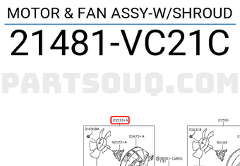Nissan 21481VC21C MOTOR & FAN ASSY-W/SHROUD