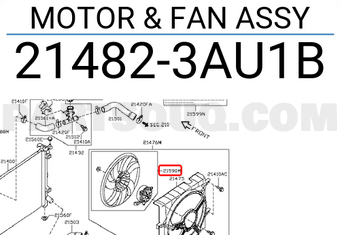Nissan 214823AU1B MOTOR & FAN ASSY