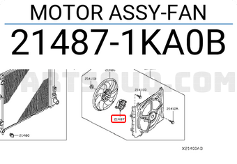 Nissan 214871KA0B MOTOR ASSY-FAN