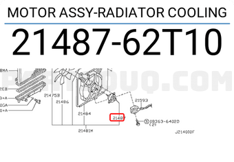 Nissan 2148762T10 MOTOR ASSY-RADIATOR COOLING