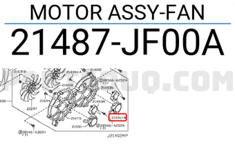 Nissan 21487JF00A MOTOR ASSY-FAN