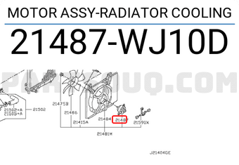 Nissan 21487WJ10D MOTOR ASSY-RADIATOR COOLING