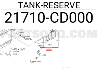 Nissan 21710CD000 TANK-RESERVE