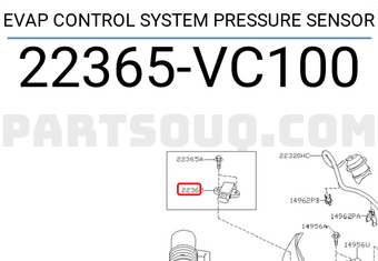 Nissan 22365VC100 EVAP CONTROL SYSTEM PRESSURE SENSOR