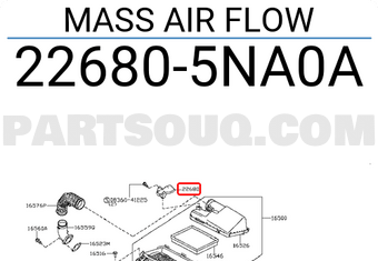 Nissan 226805NA0A MASS AIR FLOW