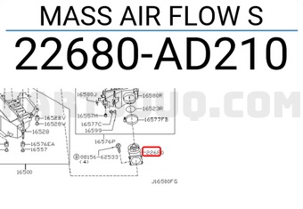 Nissan 22680AD210 MASS AIR FLOW S