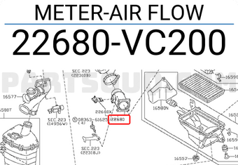Nissan 22680VC200 METER-AIR FLOW