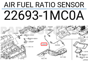 Nissan 226931MC0A AIR FUEL RATIO SENSOR