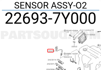Nissan 226937Y000 SENSOR ASSY-O2