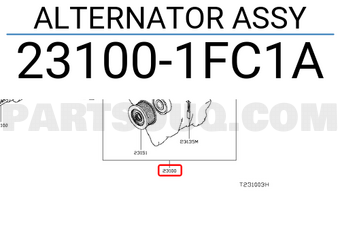 Nissan 231001FC1A ALTERNATOR ASSY