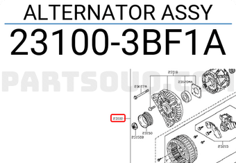 Nissan 231003BF1A ALTERNATOR ASSY