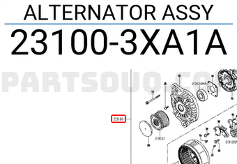 Nissan 231003XA1A ALTERNATOR ASSY