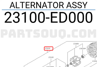 Nissan 23100ED000 ALTERNATOR ASSY