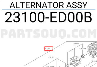 Nissan 23100ED00B ALTERNATOR ASSY