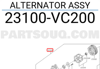Nissan 23100VC200 ALTERNATOR ASSY