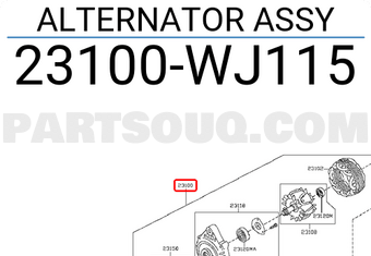 Nissan 23100WJ115 ALTERNATOR ASSY