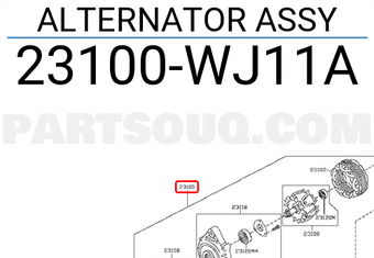 Nissan 23100WJ11A ALTERNATOR ASSY
