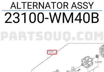 Nissan 23100WM40B ALTERNATOR ASSY