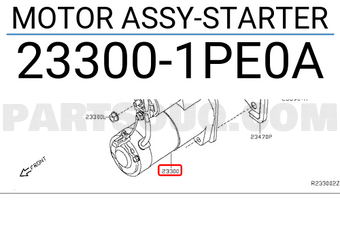 Nissan 233001PE0A MOTOR ASSY-STARTER