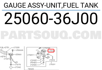 Nissan 2506036J00 GAUGE ASSY-UNIT,FUEL TANK