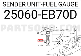 Nissan 25060EB70D SENDER UNIT-FUEL GAUGE