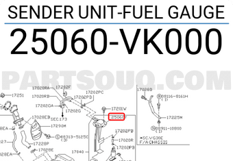Nissan 25060VK000 SENDER UNIT-FUEL GAUGE