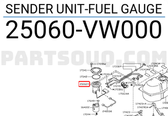 Nissan 25060VW000 SENDER UNIT-FUEL GAUGE