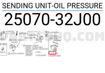 Nissan 2507032J00 SENDING UNIT-OIL PRESSURE