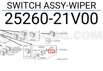 Nissan 2526021V00 SWITCH ASSY-WIPER